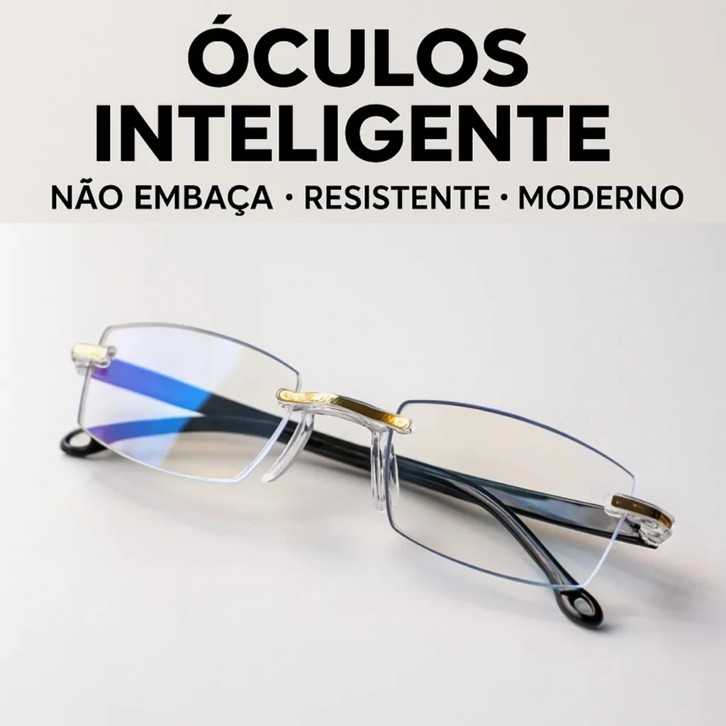 Óculos Inteligente com Ajuste de Grau Automático - Para Perto e Longe - Anti Luz Azul