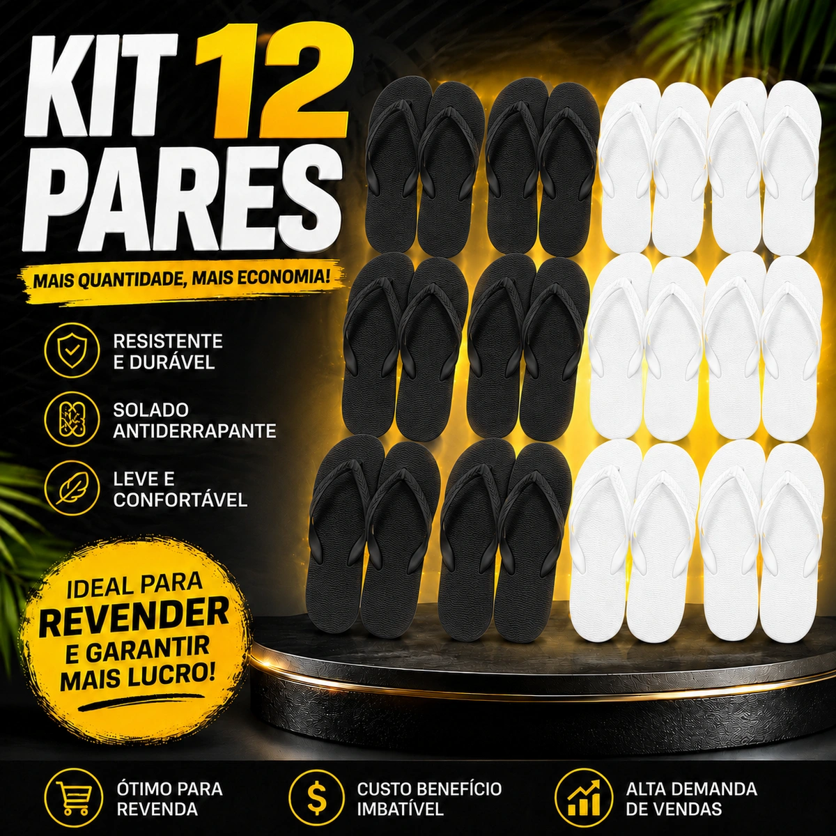 Kit 12 Pares Chinelos Masculino e Feminino de Dedo - Imagem 12