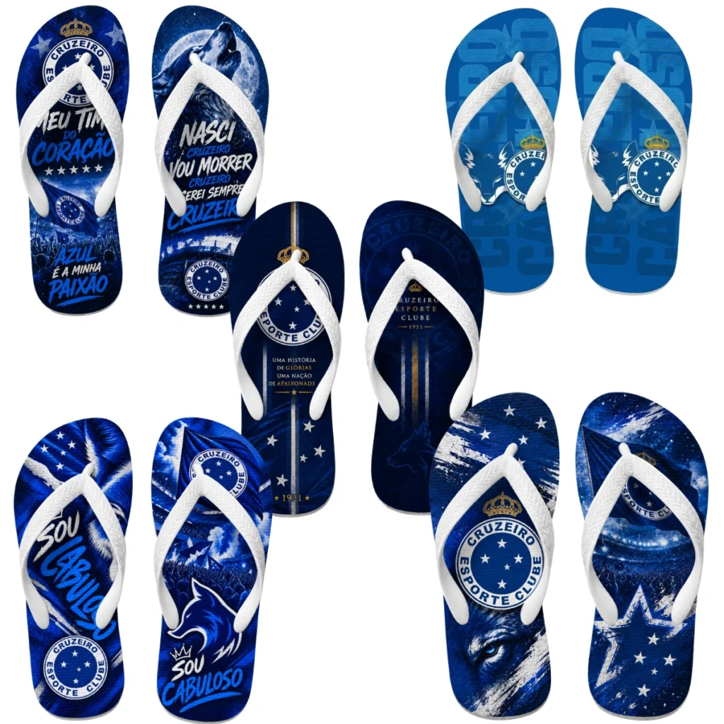 Chinelo Masculino Cruzeiro Varias Estampas