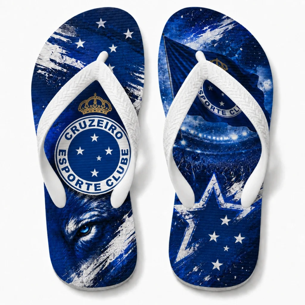 Chinelo Masculino Cruzeiro Raposa Azul