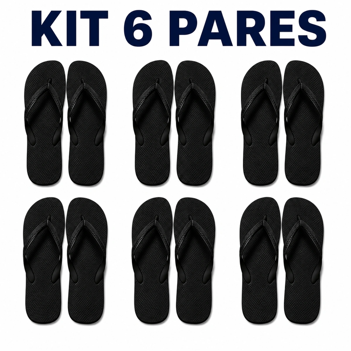 Kit 6 Chinelos Masculino e Feminino de Dedo - Imagem 7