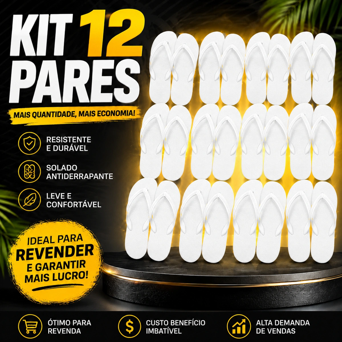 Kit 12 Pares Chinelos Masculino e Feminino de Dedo - Imagem 6