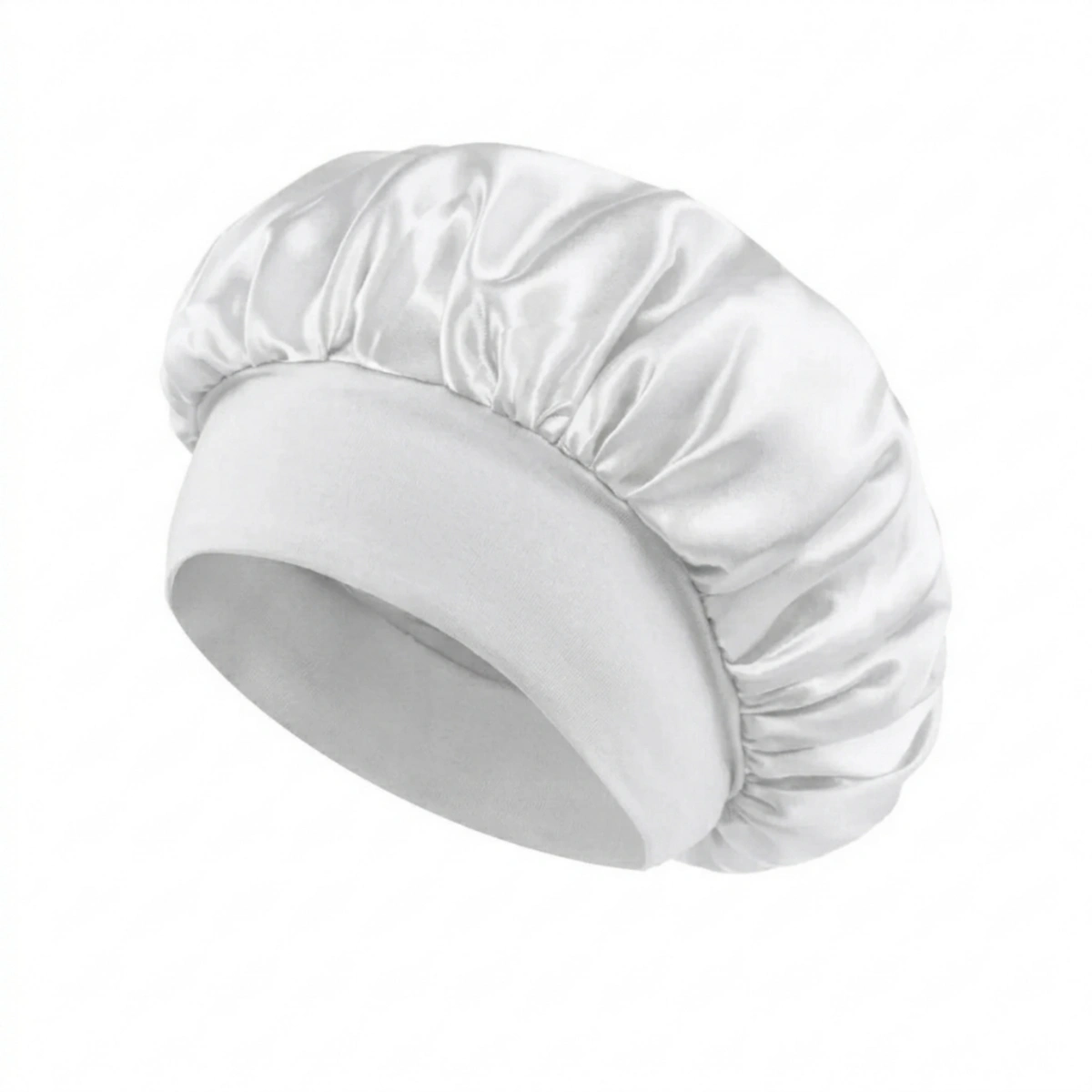 Touca de Cetim Feminina para Dormir Anti Frizz Faixa Larga Proteção para Cabelos Cacheados e Crespos - Imagem 2