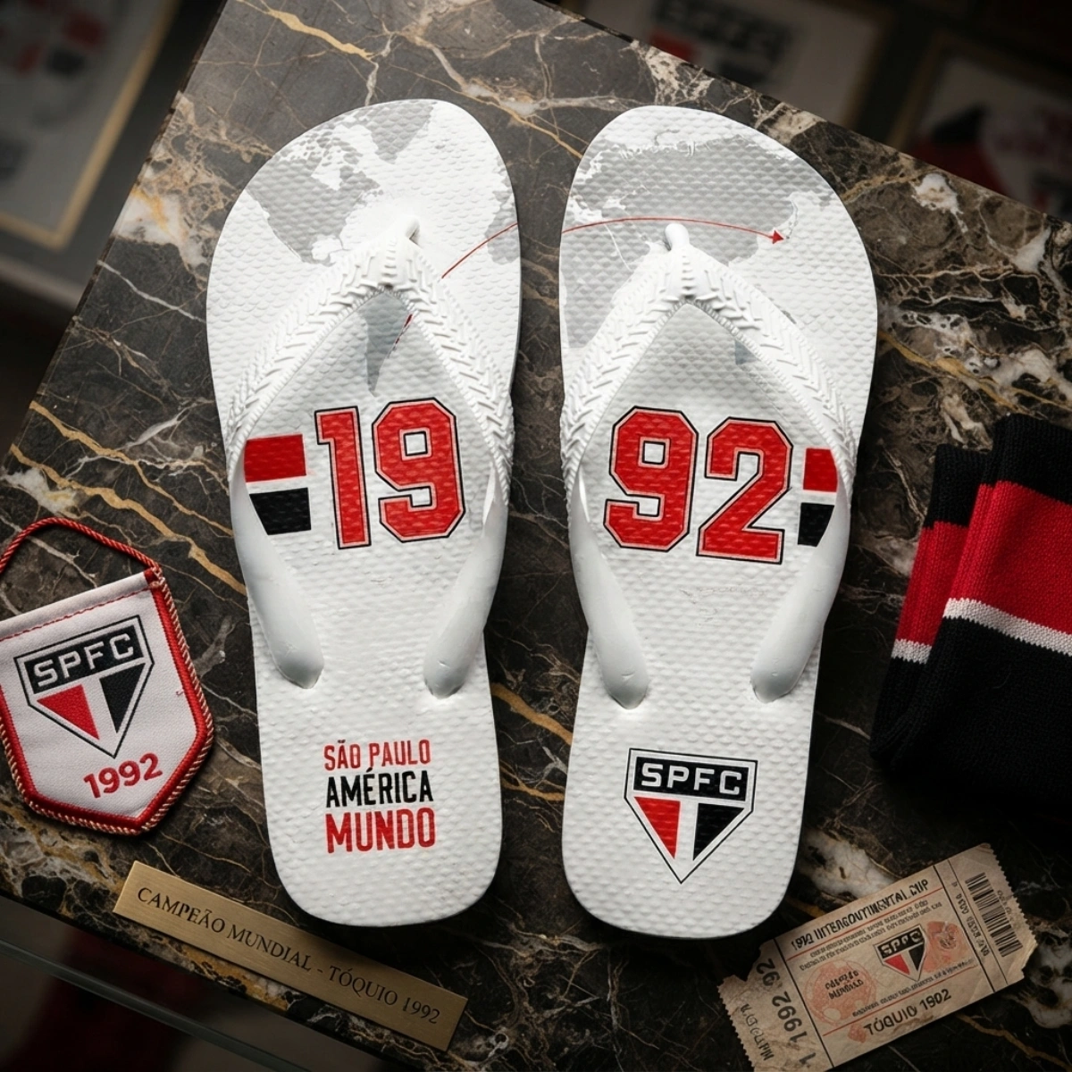 Chinelo Masculino São Paulo Varias Estampas - Imagem 12