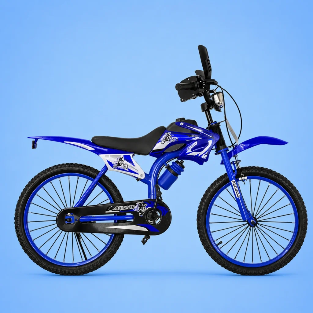 Bicicleta Infantil Motocross Aro 20 | 7 a 12 Anos LED + Pneu Grosso + Rodinhas + Freio V-Brake Completa