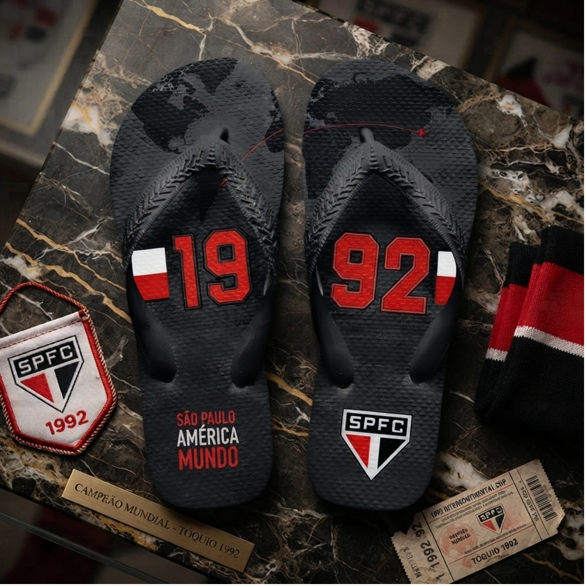 Chinelo Masculino São Paulo Varias Estampas - Imagem 7