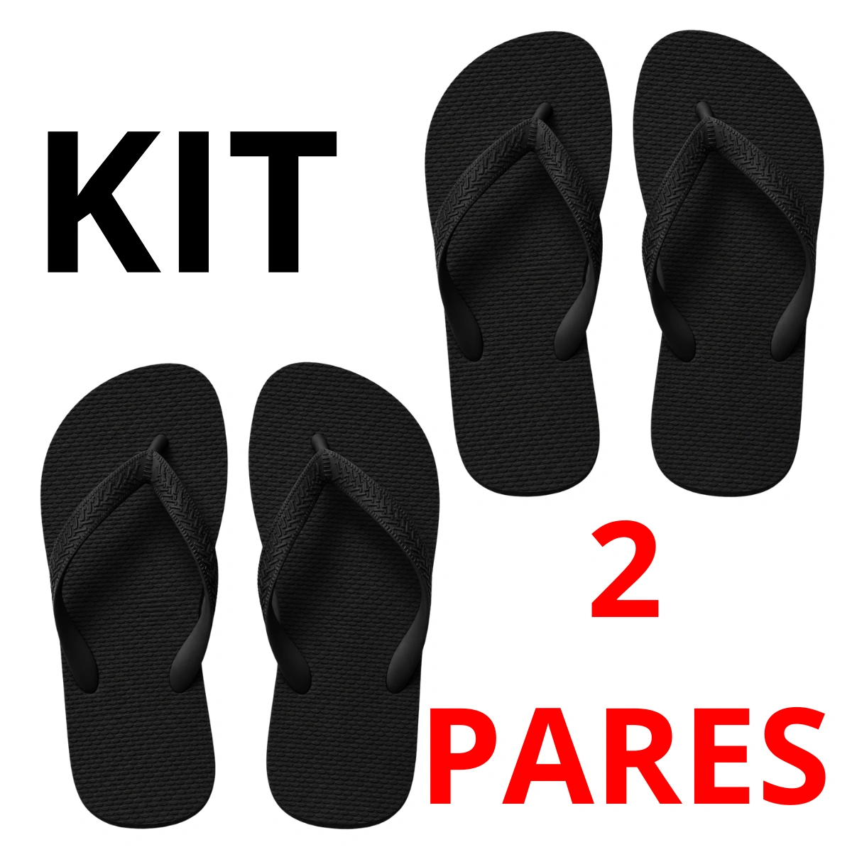 Kit 2 Chinelos Masculino e Feminino de Dedo - Imagem 6