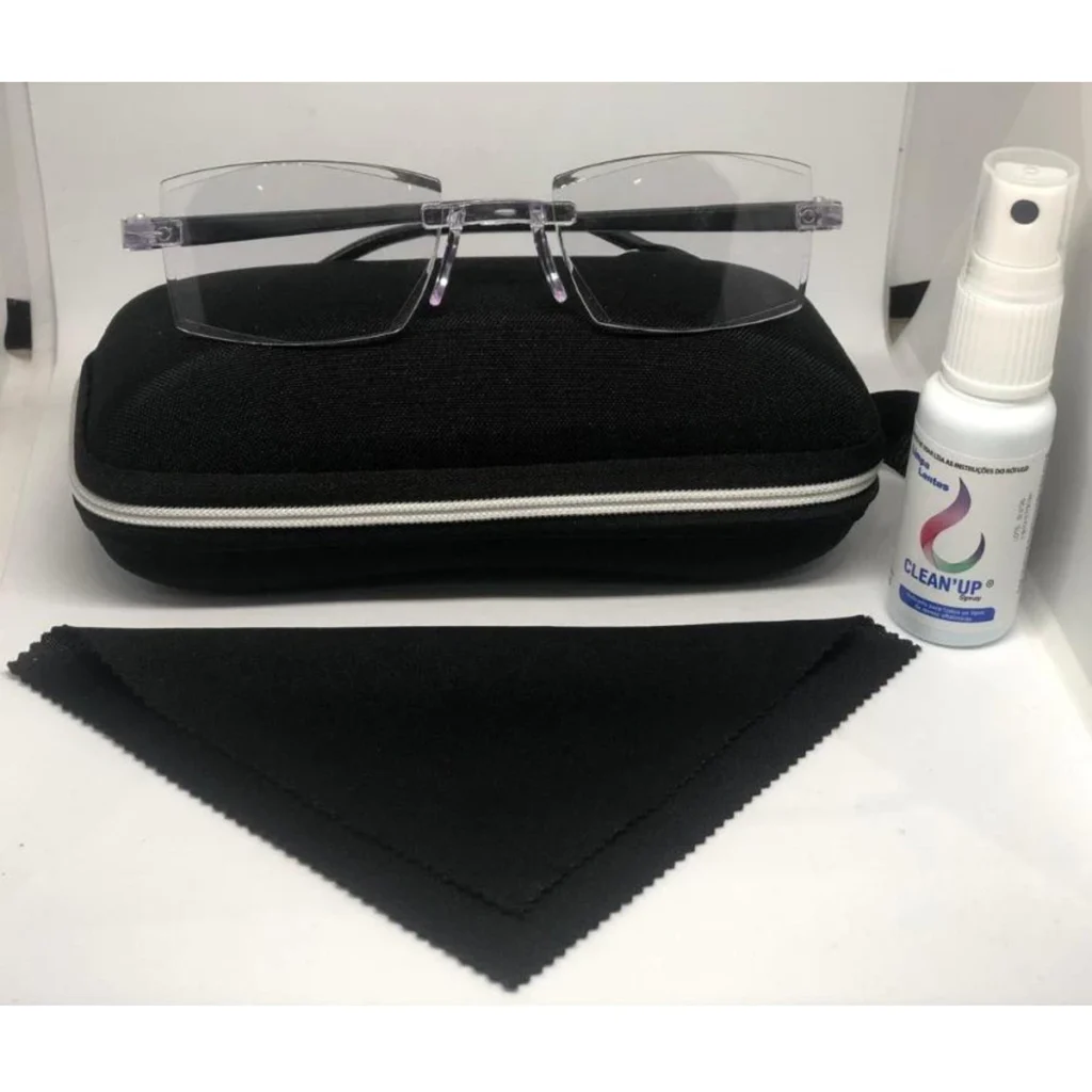 Óculos para Perto e Longe + Estojo e Limpa Lentes | Kit Completo