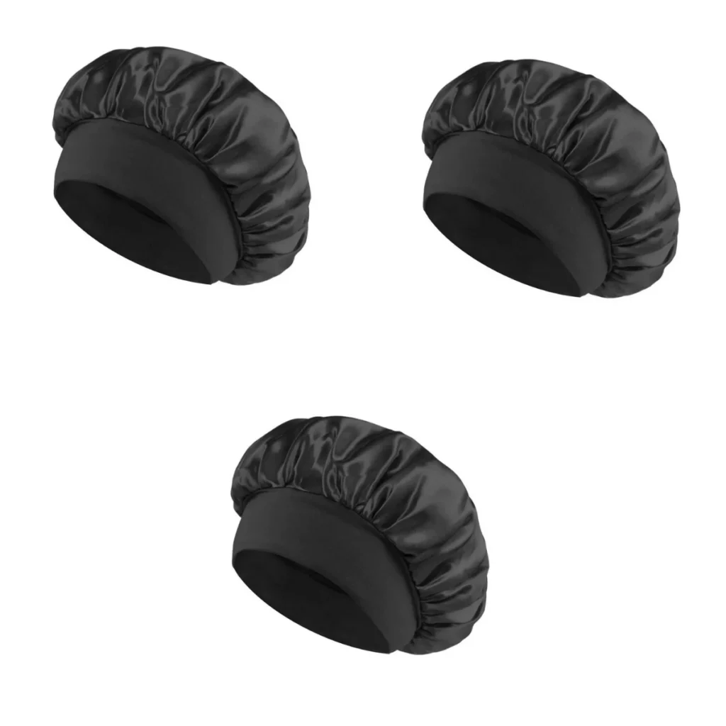 Kit 3 Toucas de Cetim para Dormir Anti Frizz Faixa Larga Proteção Capilar