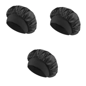 Kit 3 Toucas de Cetim para Dormir Anti Frizz Faixa Larga Proteção Capilar