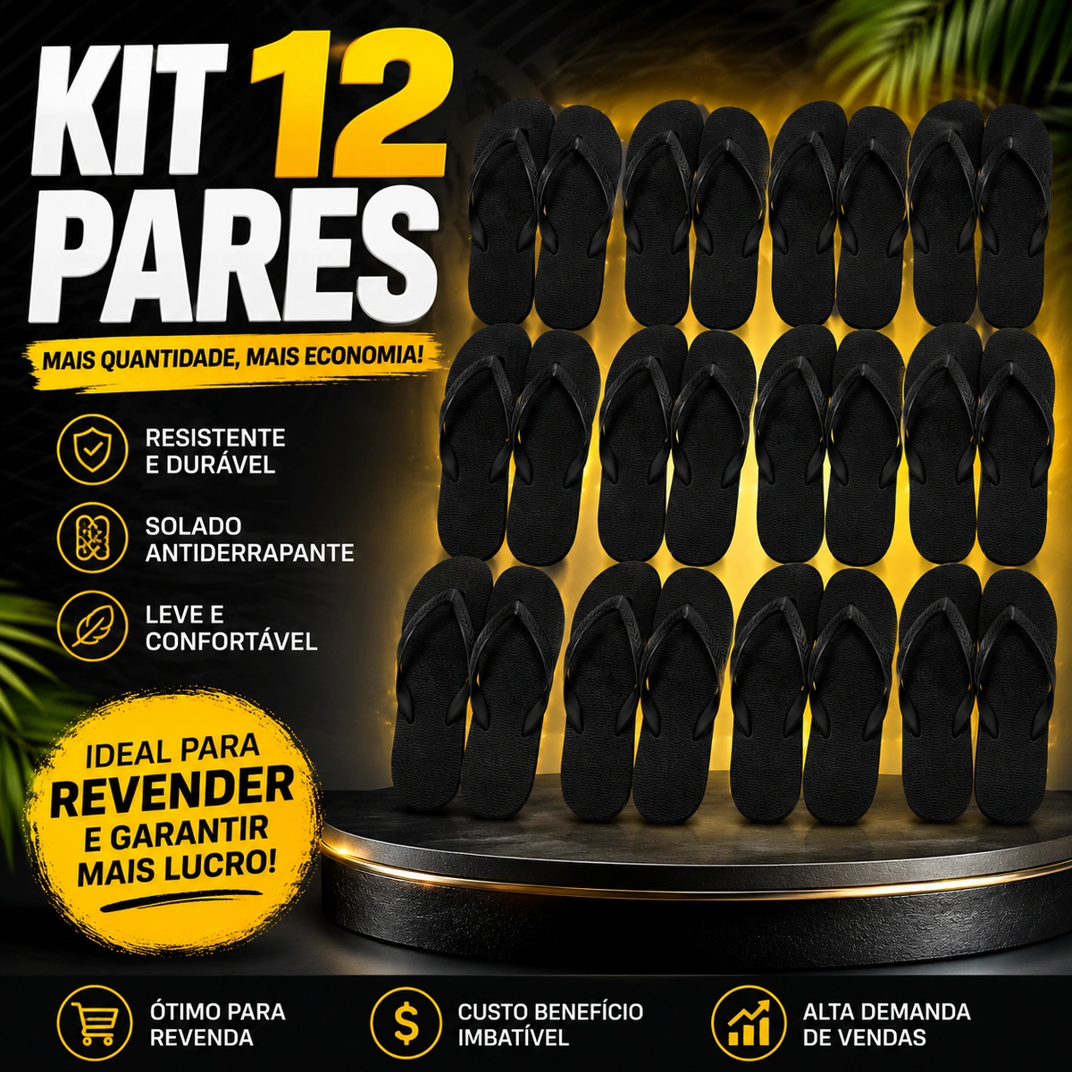 Kit 12 Pares Chinelos Masculino e Feminino de Dedo - Imagem 19
