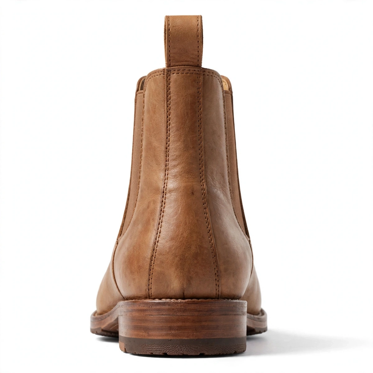 BOTINA CARAMELO MASCULINA COURO LEGÍTIMO CHELSEA - BOTA SOCIAL CASUAL ELÁSTICO - Imagem 3