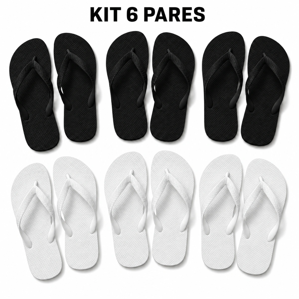 Kit 6 Chinelos Masculino e Feminino de Dedo - Imagem 2