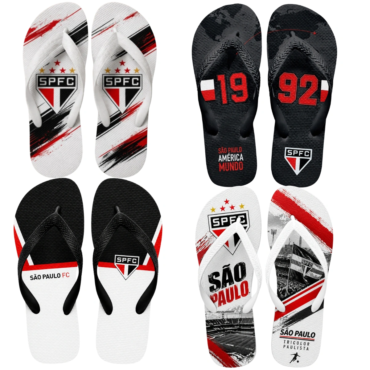 Chinelo Masculino São Paulo Varias Estampas