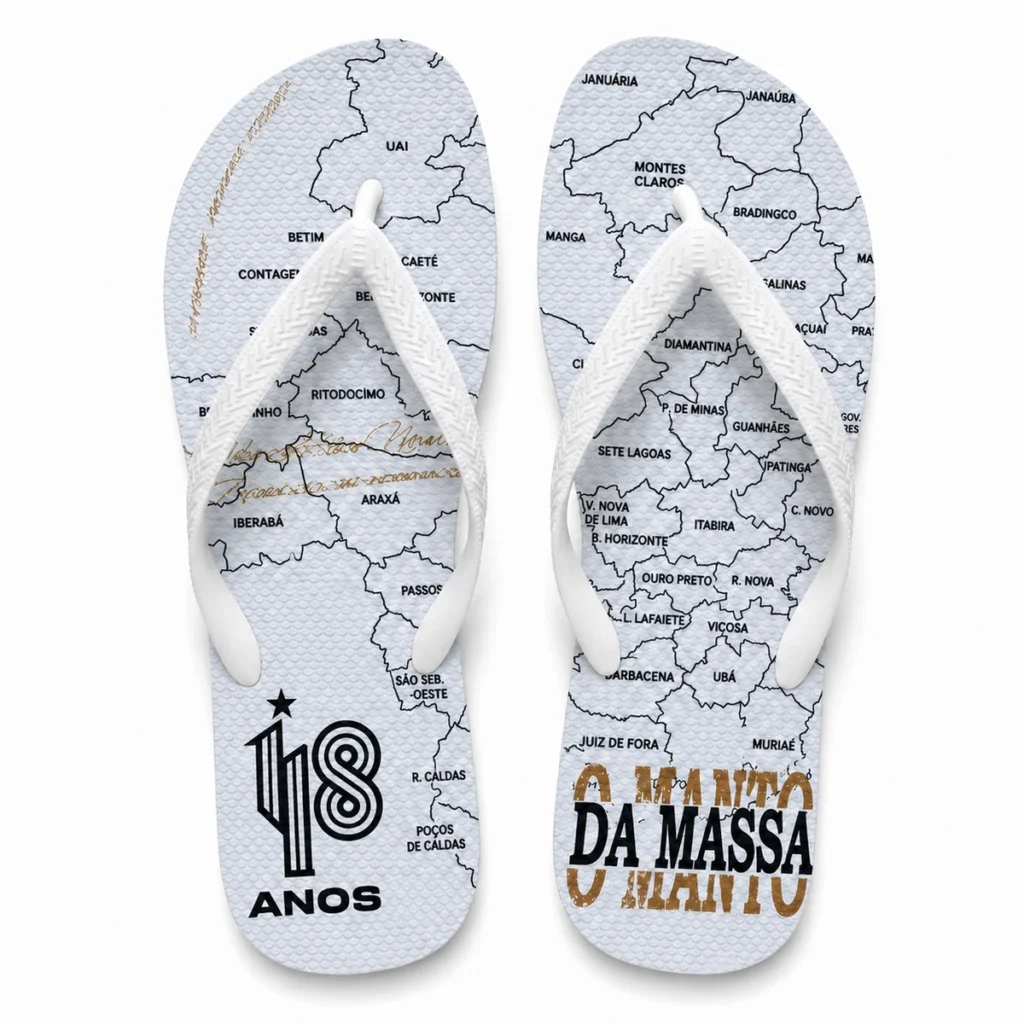 Chinelo Masculino Atlético Mineiro Galo 118 Anos